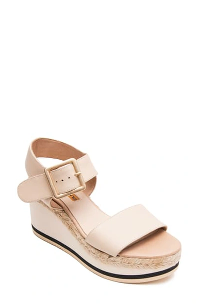 Shop Andre Assous Carmela Wedge Sandal In Cream Leather