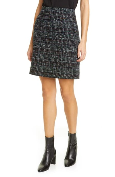 Shop Akris Punto Metallic Tweed A-line Miniskirt In Black Multicolor