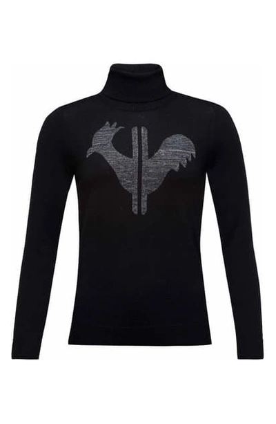 Shop Rossignol Classic Merino Wool Turtleneck Sweater In 200 - Black