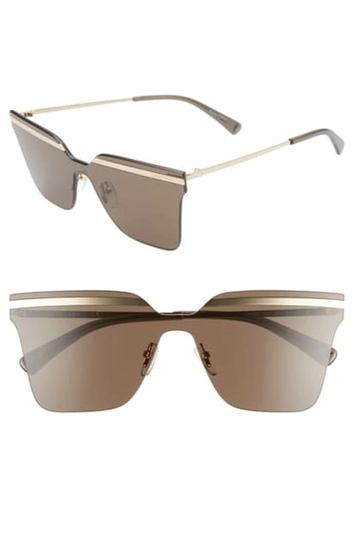 Shop Longchamp Heritage 60mm Shield Sunglasses In Grey/ Grey