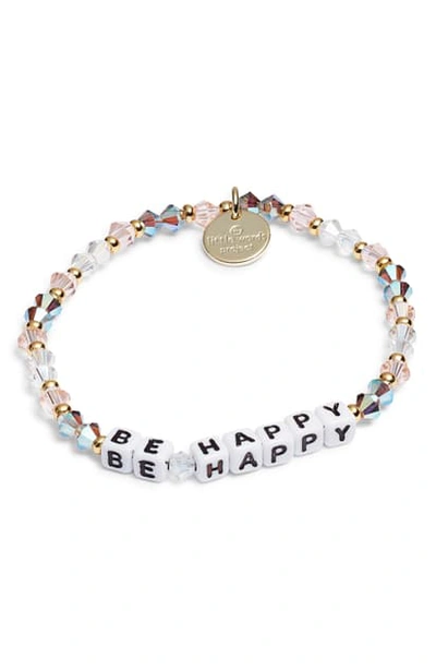 Shop Little Words Project Be Happy Bracelet In Arrow White