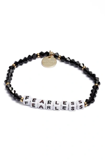 Shop Little Words Project Fearless Bracelet In Jet Shine White