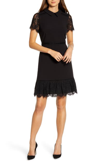 karl lagerfeld black lace dress