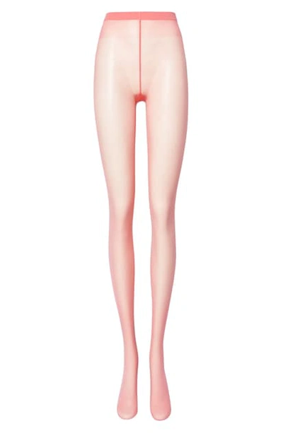 Shop Burberry Tb Monogram Logo Seamed Tights In Bright Pink