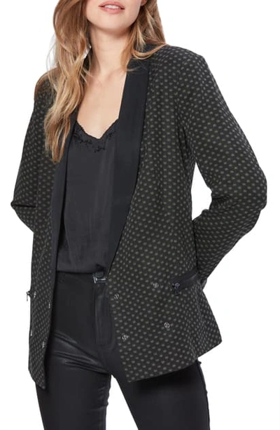 Shop Paige Karissa Print Double Breasted Blazer In Black/ Forest Night