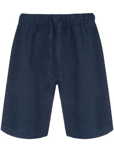 Shop Onia Noah Linen Shorts In Blue