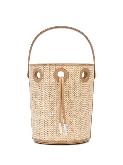 Shop Perrin Paris Le Seau Drawstring Bucket Bag In Neutrals