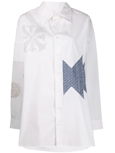 Shop Ambush Patchwork Detail Shirt In White