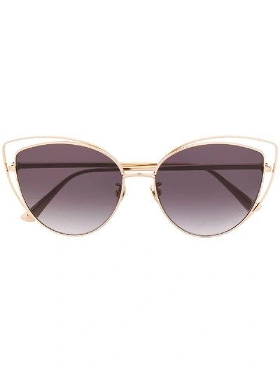 Shop Nina Ricci Cat-eye Frame Sunglasses In Gold