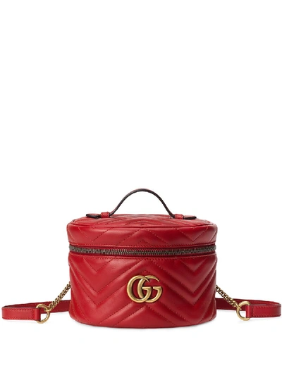 Shop Gucci Gg Marmont Mini Backpack In Red