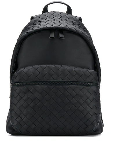 Shop Bottega Veneta Intrecciato Weave Detailing Backpack In Blue