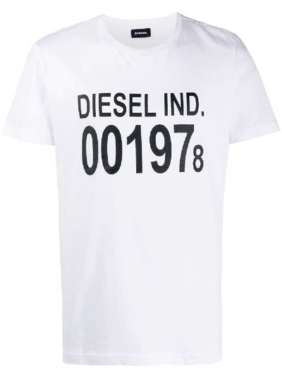 Shop Diesel T-diego Logo Print T-shirt In White