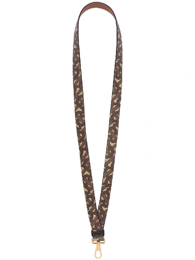 Shop Burberry Monogram Lanyard Keyring In Brown