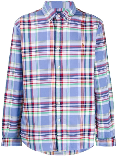 Shop Polo Ralph Lauren Button-down Plaid Shirt In Blue