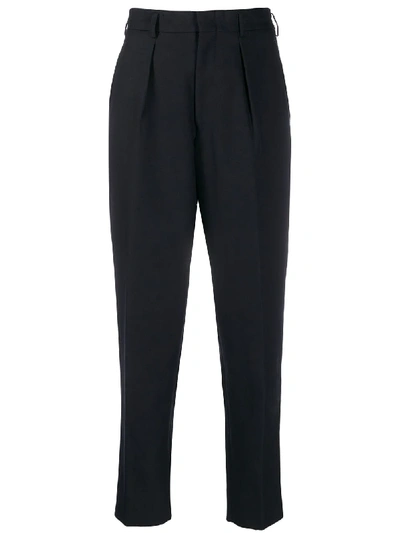 Pre-owned Comme Des Garçons 1990s Pleated Details Cropped Tailored Trousers In Black