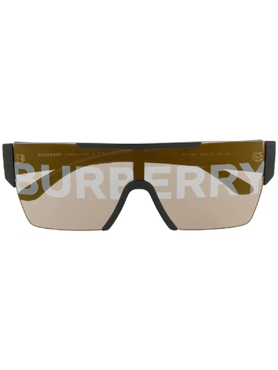 Shop Burberry Eyewear Logo Lense Sunglasses In Black