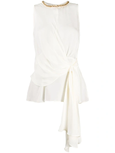 Shop Michael Kors Chain Detail Silk Blouse In White
