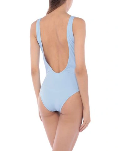 Shop Chiara Ferragni Woman One-piece Swimsuit Azure Size S Polyamide, Elastane In Blue