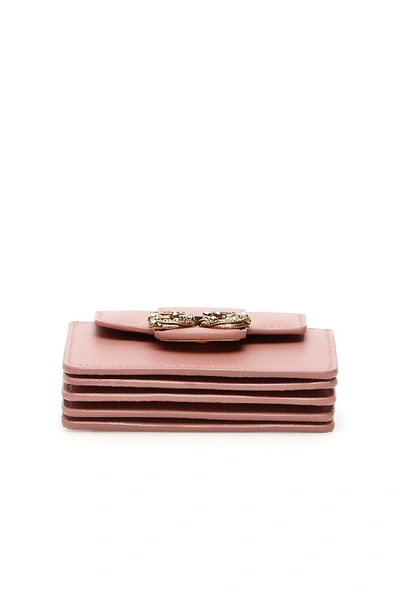 Shop Dolce & Gabbana Dg Amore Embellished Cardholder In Pink