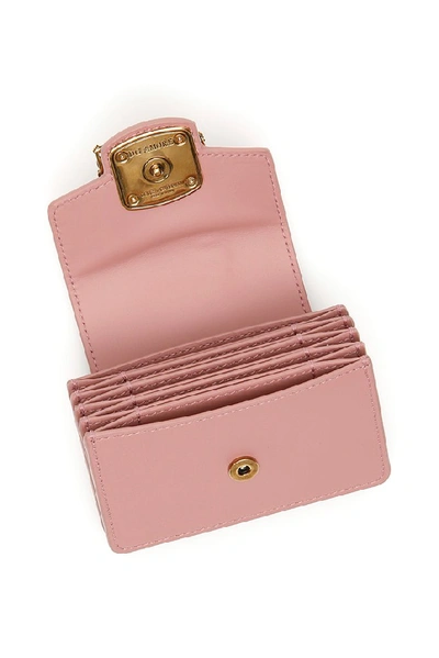 Shop Dolce & Gabbana Dg Amore Embellished Cardholder In Pink