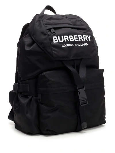 Shop Burberry Logo Print Backpack In Black