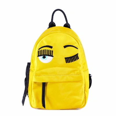 Shop Chiara Ferragni Embroidered Eye Motif Top Handle Backpack In Yellow