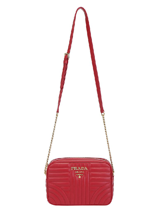 prada diagramme bag red