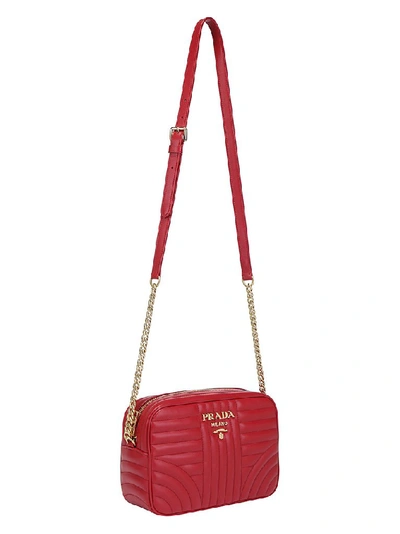 Shop Prada Diagramme Crossbody Bag In Red