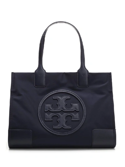 Shop Tory Burch Ella Logo Mini Tote Bag In Navy