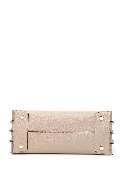 Shop Michael Michael Kors Accordion Top Handle Bag In Beige