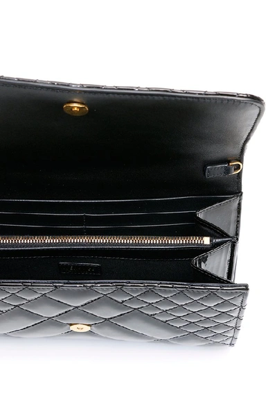 Shop Versace Medusa Quilted Clutch Bag In Black