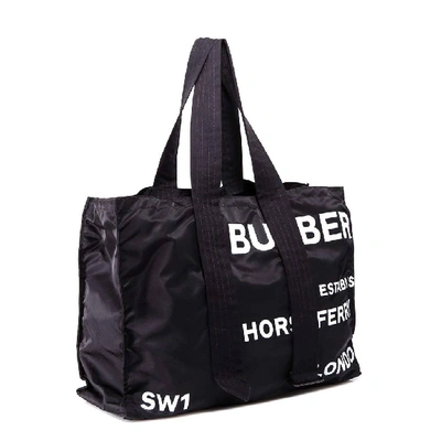 Shop Burberry Horseferry Logo Tote Bag In Black