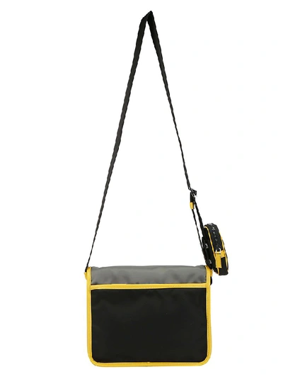 Shop Prada Logo Contrast Trimmed Messenger Bag In Multi