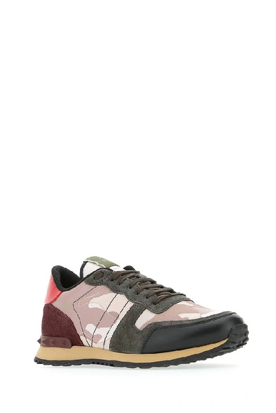 Shop Valentino Garavani Rockrunner Camouflage Lace Up Sneakers In Multi