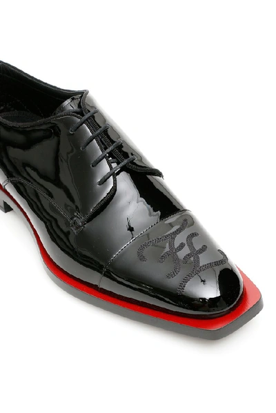 Shop Fendi Ff Karligraphy Derby Shoes In Black