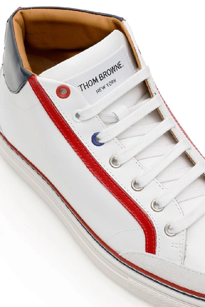 Shop Thom Browne Hi Top Sneakers In White