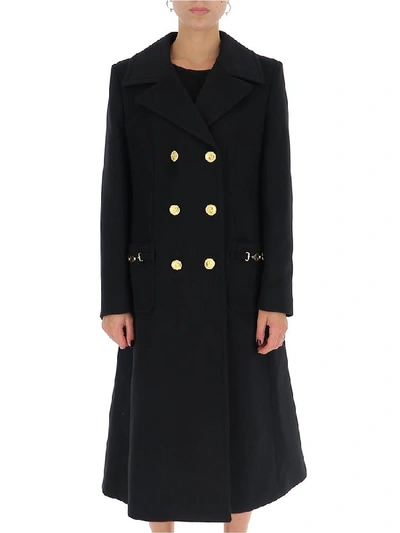 Shop Gucci Double Breasted Tailored Coat In Black