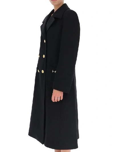 Shop Gucci Double Breasted Tailored Coat In Black