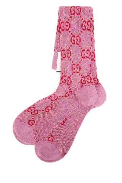 Shop Gucci Gg Signature Socks In Pink