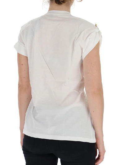 Shop Versace Safety Pin Logo Print T In White