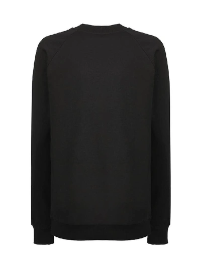 Shop Balmain Logo Print Sweater In Black