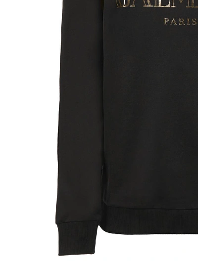 Shop Balmain Logo Print Sweater In Black