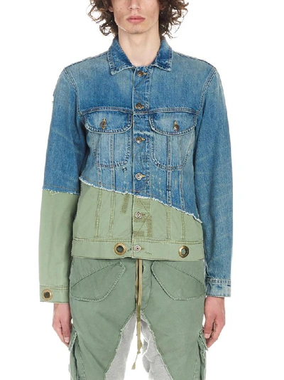 Shop Greg Lauren Patchwork Denim Jacket In Multi
