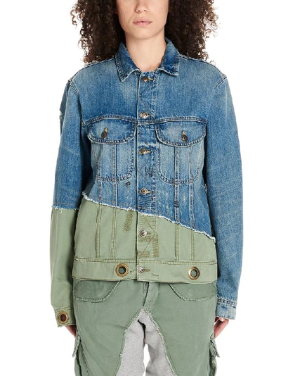 Shop Greg Lauren Patchwork Denim Jacket In Multi