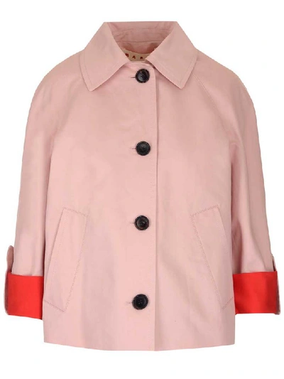 Shop Marni Colour Block Car Coat In Multi