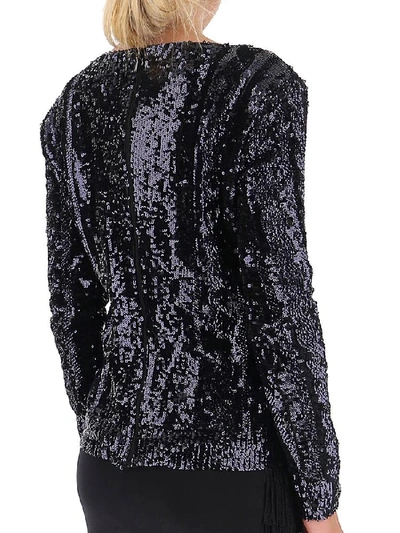 Shop Max Mara Sequin Embellished Top In Black