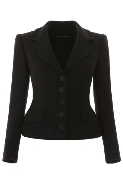 Shop Dolce & Gabbana Buttoned Blazer In Black