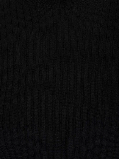 Shop Moncler Turtleneck Logo Sweater In Black