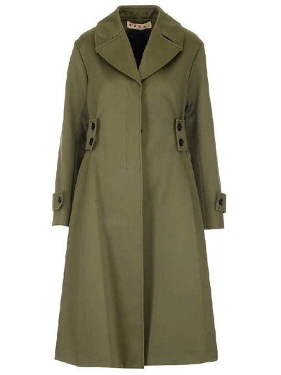 Shop Marni Duster Coat In Green