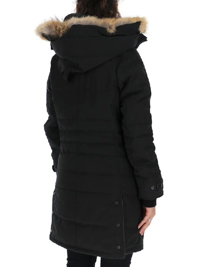 Shop Canada Goose Lorette Fur Trimmed Hooded Parka In Black